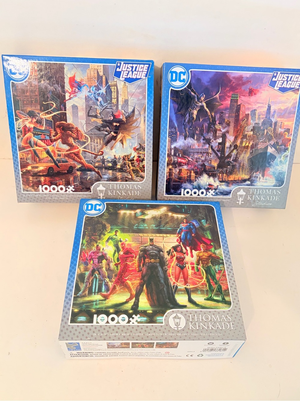 Thomas Kinkade DC Justice League 1000 pc Puzzles Set of 3